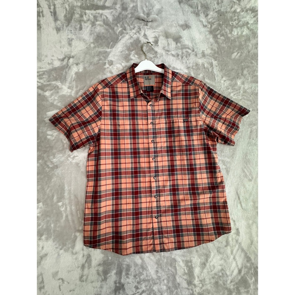 5.11 Tactical‎ Men's Plaid Short Sleeve Button Up Shirt Size Medium